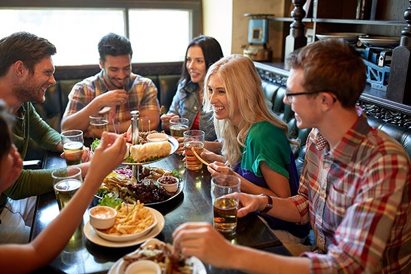 group at restaurant